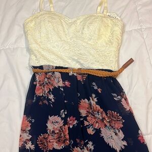 Navy blue floral dress